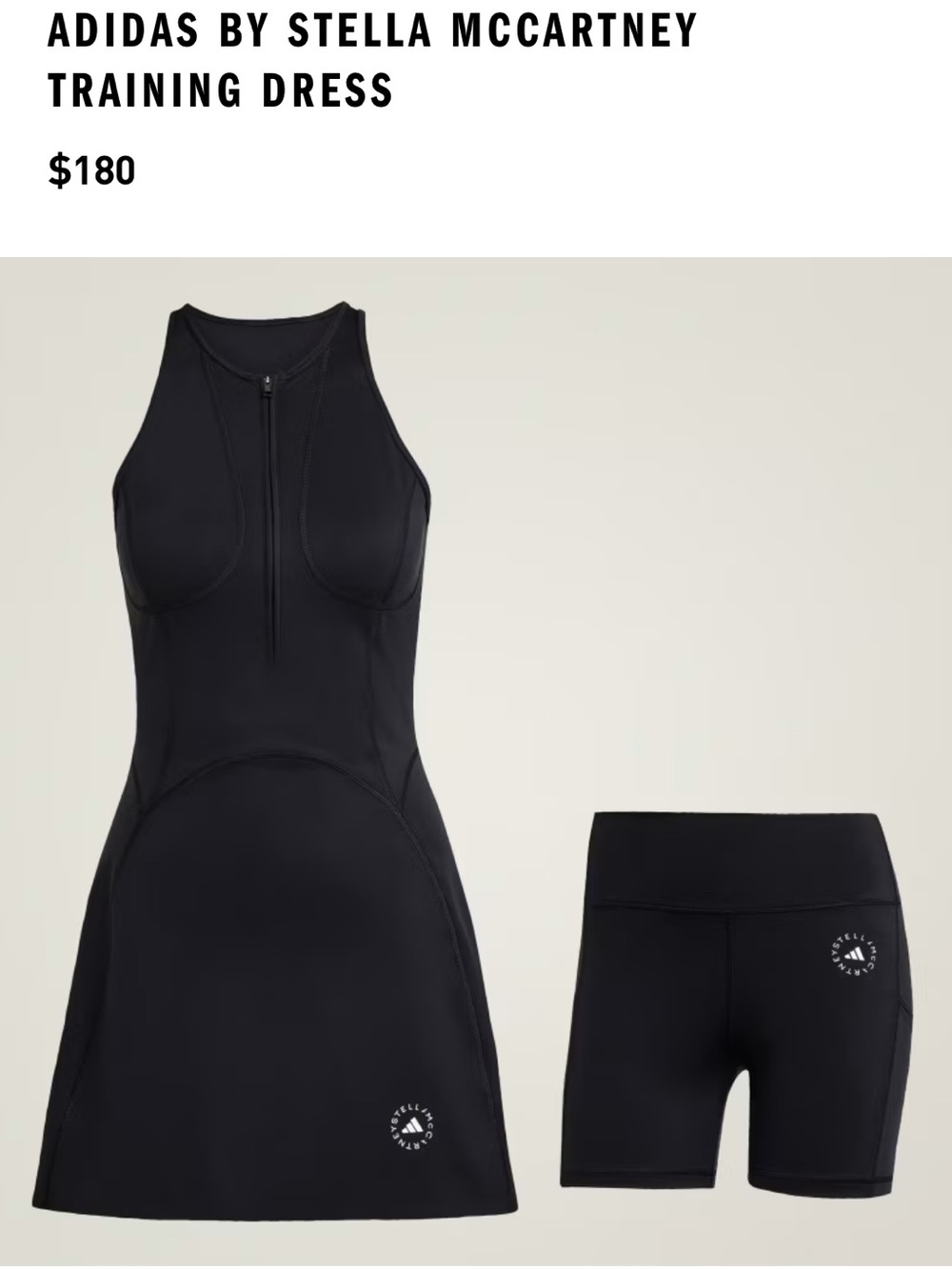 NEW🖤adidas by Stella McCartney training Dress with Compression Shorts $180